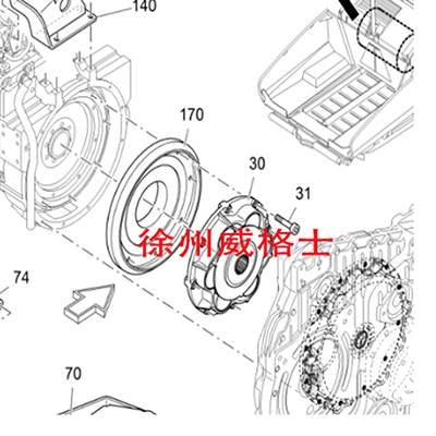 Flywheel coupling of Fogler paver 2278760