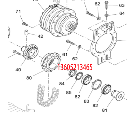 Imported paver spiral lower sprocket part number 2