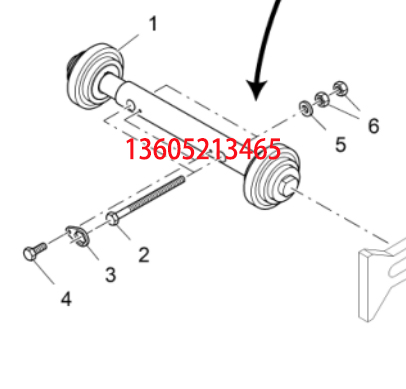 Fogler paver scraper guide wheel assembly, tension