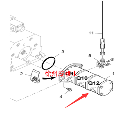 Imported paver triple gear pump Q9/Q10/Q12 Part nu
