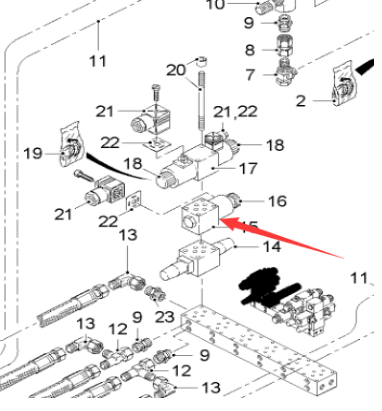 Wirtgen milling machine shut-off valve part number