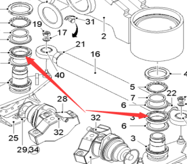 Milling machine front axle ear shaft bearing part 