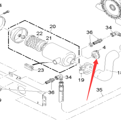 Milling machine air filter blocking alarm switch P