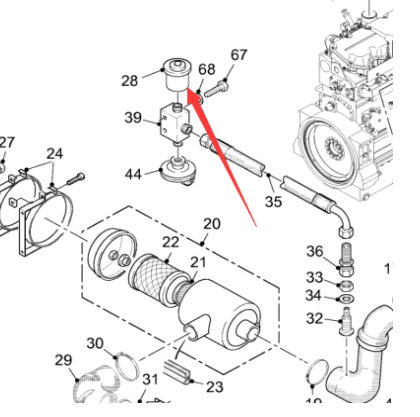 Milling machine air filter blocking indicator Part