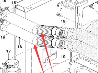 Milling machine exhaust pipe part number 2384596