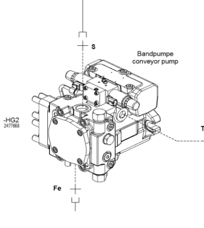 Milling machine feed belt drive hydraulic pump Par
