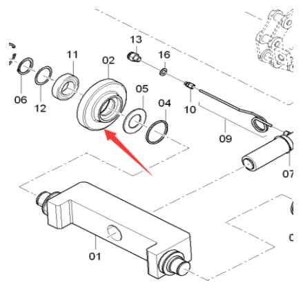 Danapak paver scraper guide wheel 4730014258