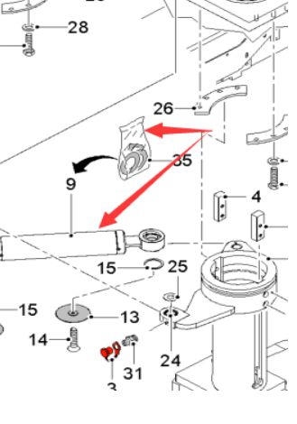 Milling machine steering cylinder part number 2472