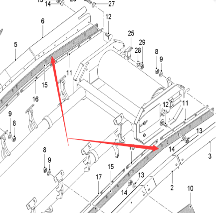 Milling machine primary rubber deflector part numb