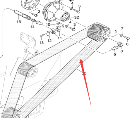 Milling machine milling drum belt part number 1138