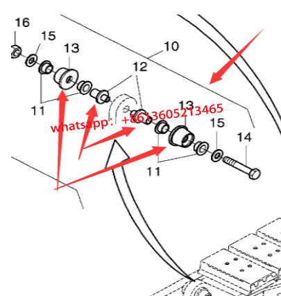F141C Danapak paver track support roller 755170900
