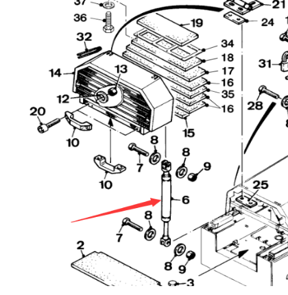 Milling machine front cover gas spring part number