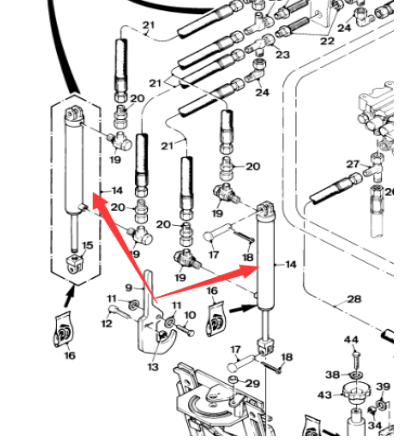 Milling machine tailgate lift cylinder part number