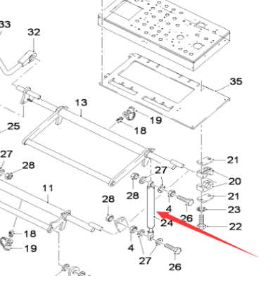 Milling machine ceiling gas spring part number 812