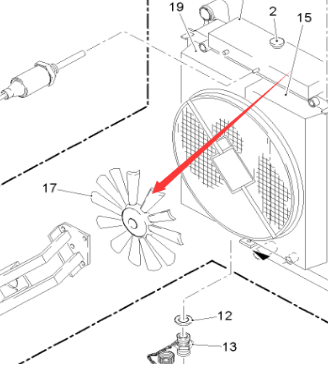 Milling machine radiator fan Part No. 159264