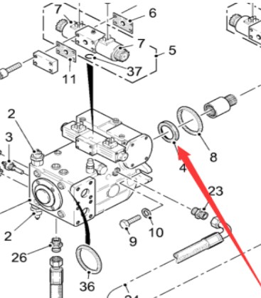 Milling machine travel pump oil seal part No. 8877