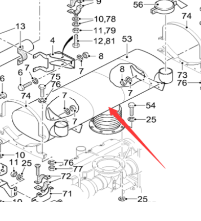 Milling machine muffler part number A 192357