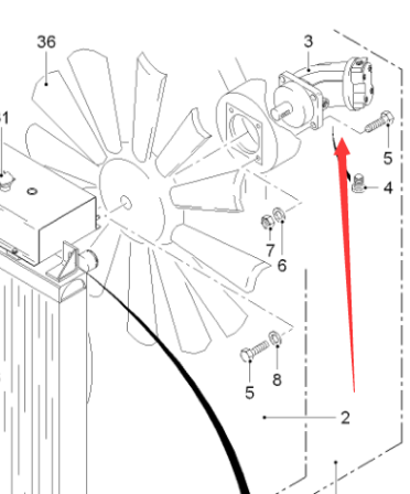 Milling machine engine fan motor Part number 89818