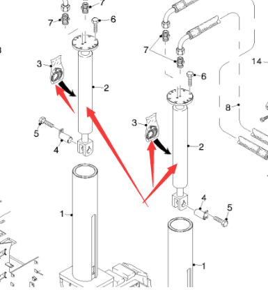 Milling machine support cylinder repair package Pa