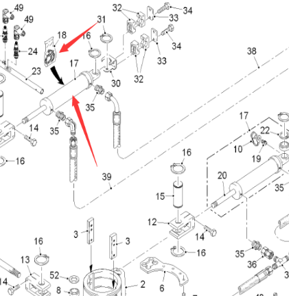 Milling machine steering cylinder part number 3547