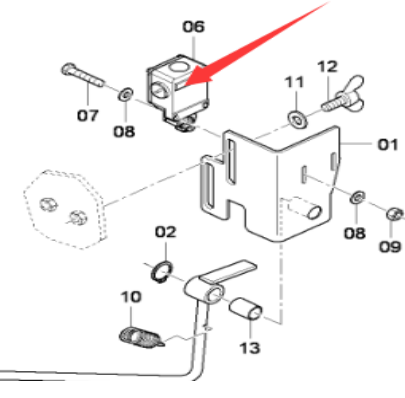 Spread machine material level sensor D977522311