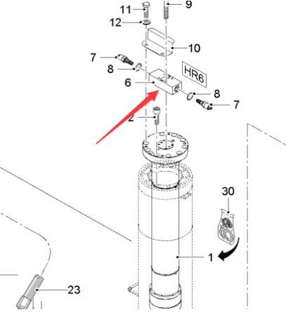Support leg cylinder valve chamber part number 247
