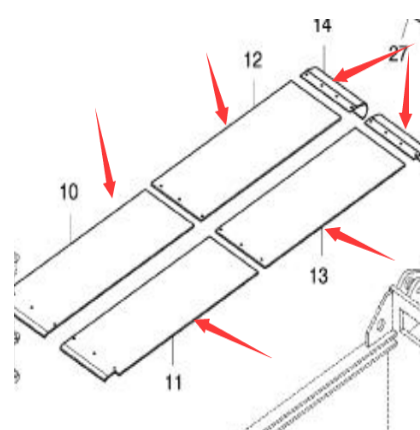 Bottom plate of paver hopper 656012301