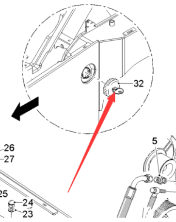 Milling machine diesel fuel tank cover Part number