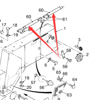 Milling machine rear cover gas spring part number 