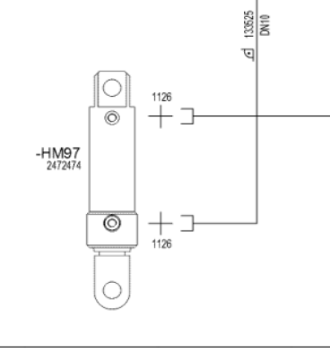 Milling machine crushing beam cylinder part No. 24