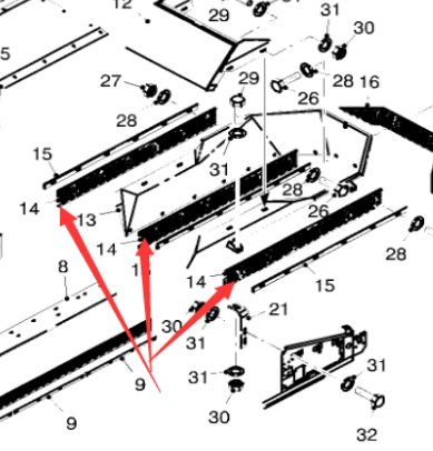 Wirtgen secondary rubber deflector part number 530