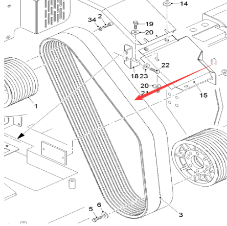 Wirtgen Milling drum drive belt Part number 194597