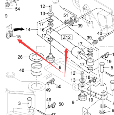 Milling machine steering cylinder part number 6260