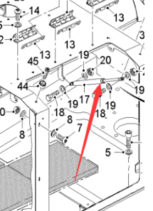 Milling machine side cover gas spring part No. 222
