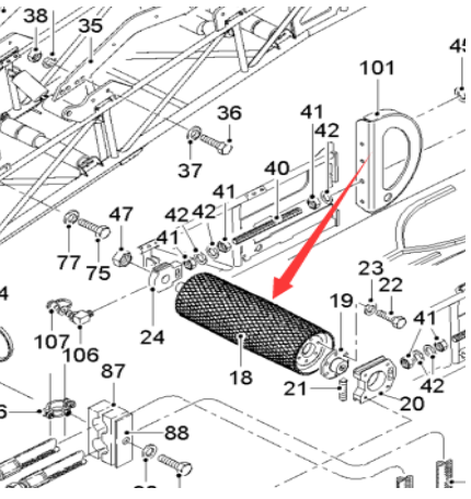 Milling machine secondary drive roll part number 7