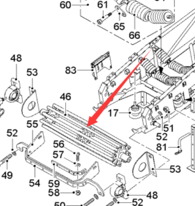 Milling machine secondary return roll part number 