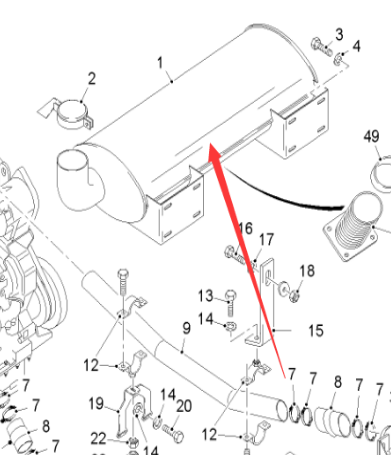 Milling machine muffler part number 139352