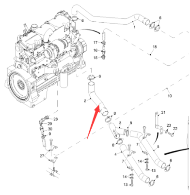Wirtgen engine plumbing part number 191177