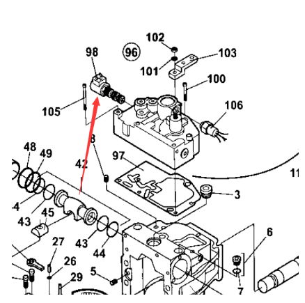 Laying machine brake solenoid valve assembly part 