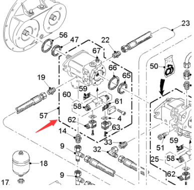 Wirtgen front hydraulic pump part number 143331
