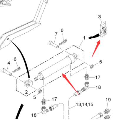Wirtgen folding cab cylinder part number 1769