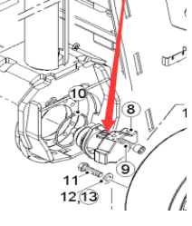 Milling machine rear wheel travel motor Part No. 2