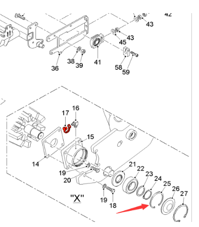 Wirtgen primary return roller lock ring part numbe