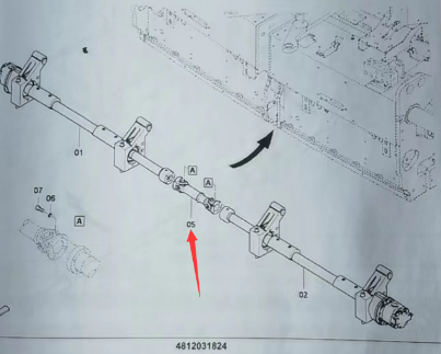 Roller vibration transmission shaft part number D4
