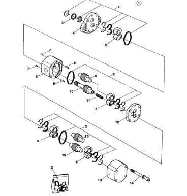 Paver vibration double gear pump part number 37564