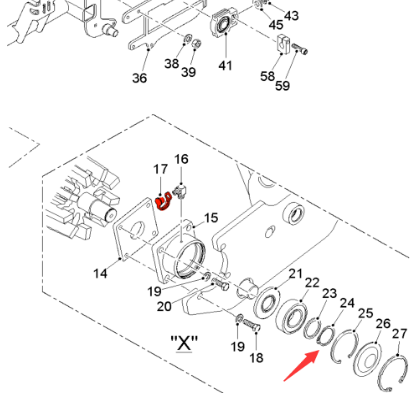 Wirtgen primary return roller lock ring part numbe