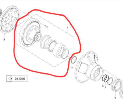 Wirtgen Track tension cylinder repair kit Part No.