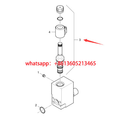 Danapak paver material scraper solenoid valve asse