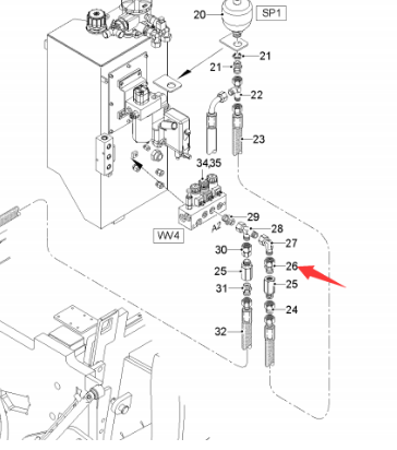 Wirtgen tubing connector Part number: 90680