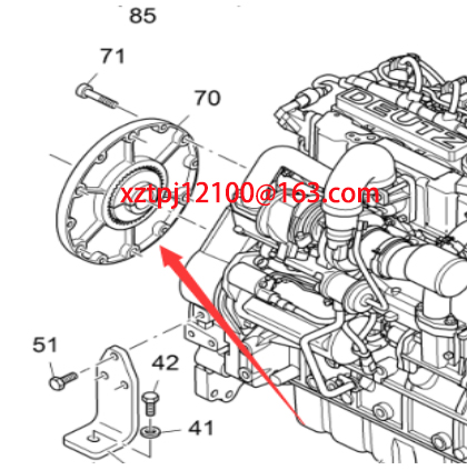 Spreader engine flywheel connecting plate part num